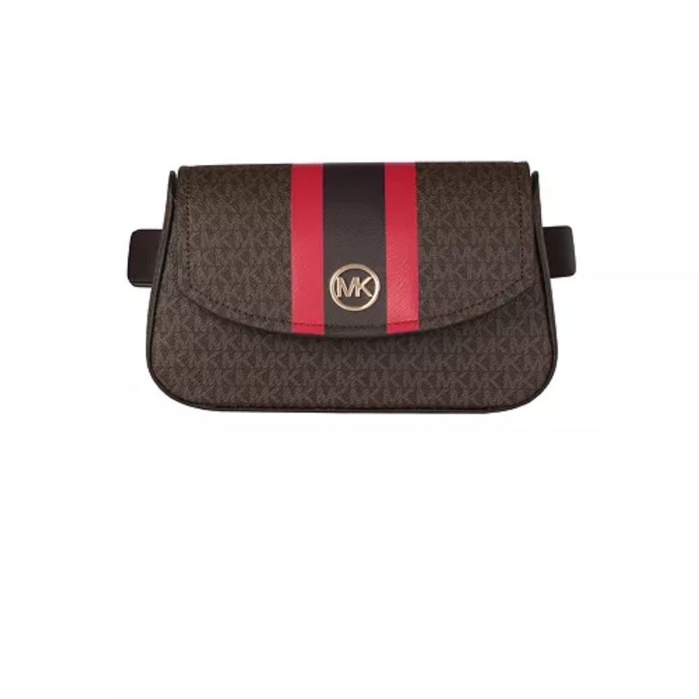Michael Kors Brown and Red Crossbody Bag